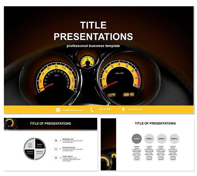Car Speedometer PowerPoint template for presentation