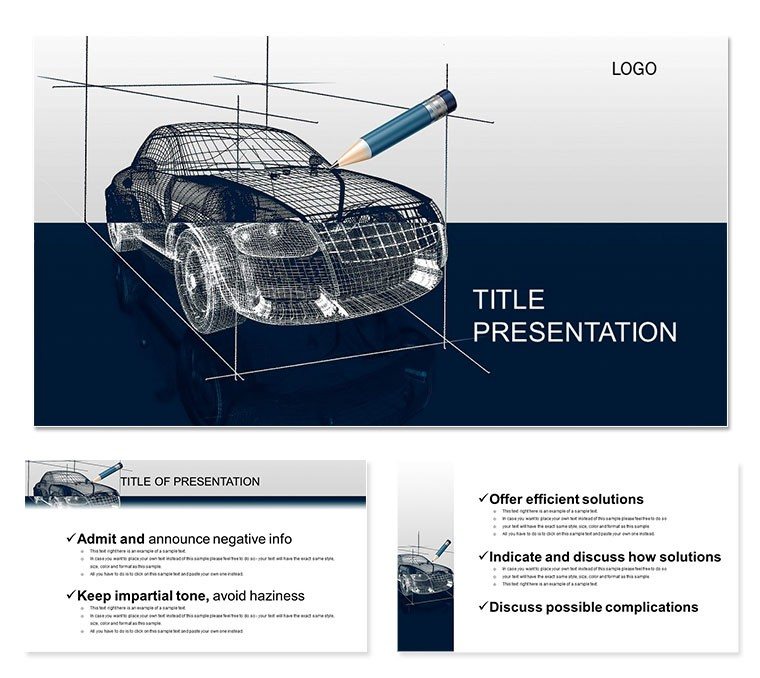 Car 3D Modeling PowerPoint template