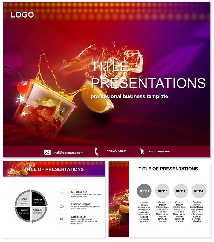 Food: Cocktail Night PowerPoint Template - Professional Presentation