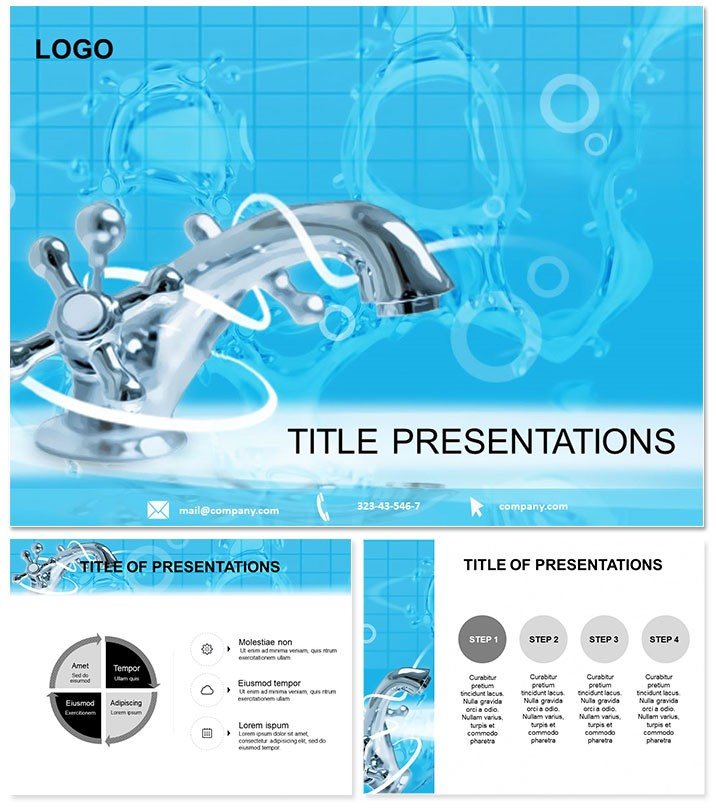 Water Faucet PowerPoint Template | Download Presentation