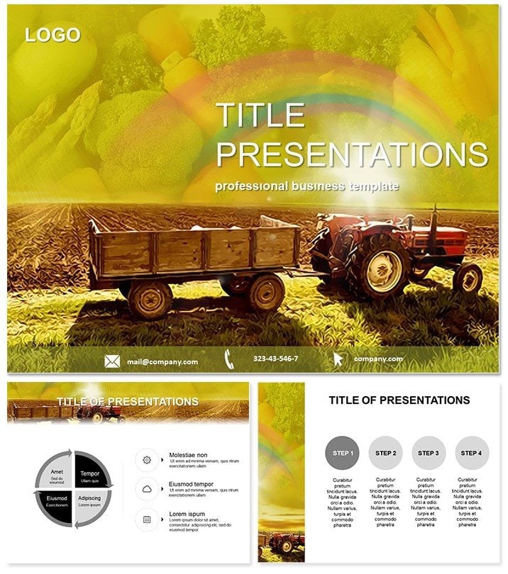 Field and Tractors PowerPoint template
