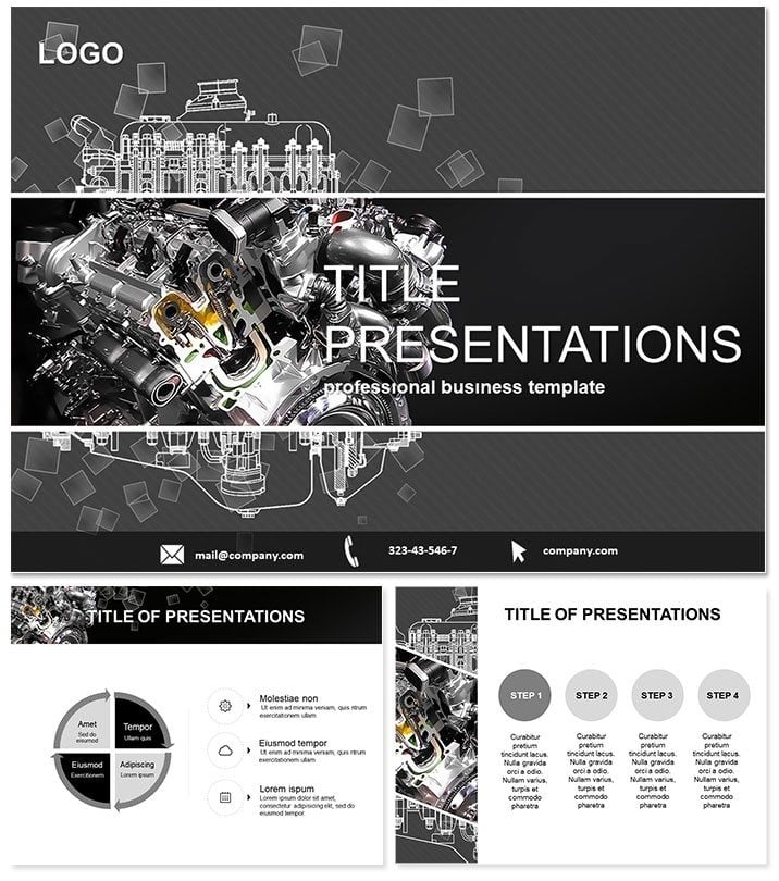 Vehicle Engine PowerPoint Template | Professional Presentation