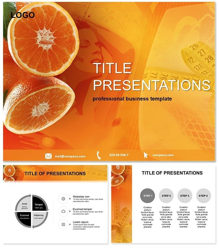 Fitness and Orange PowerPoint Templates