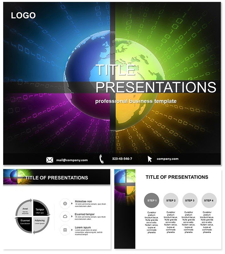 Four Cardinal Directions PowerPoint Template, Background Presentation