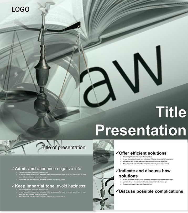 Laws and Court Case PowerPoint Template for Legal Presentation