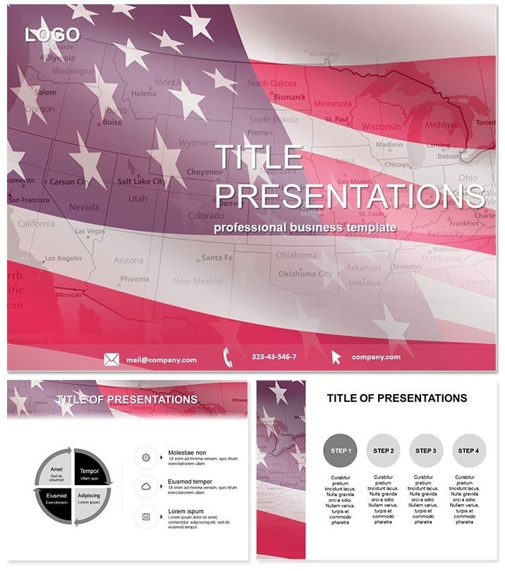 Flag of U.S. states PowerPoint Templates