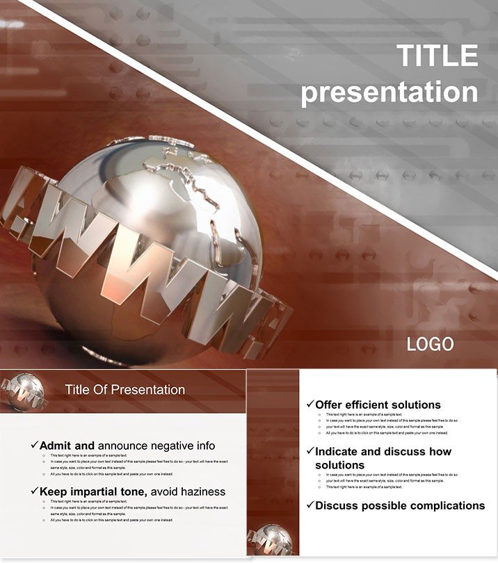 PowerPoint: Globe with Sign of WWW Templates
