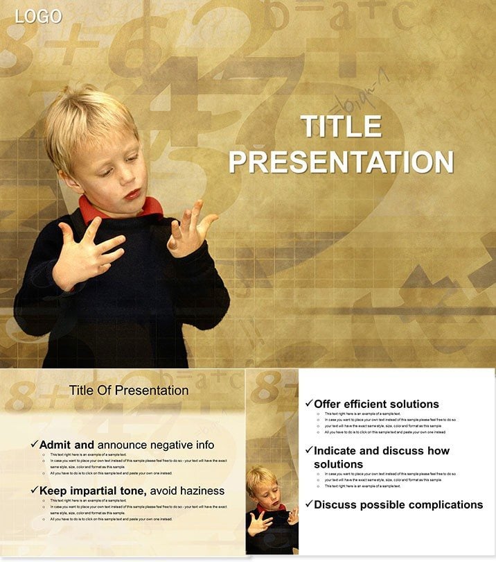 Education: Child Learning to Count PowerPoint Templates
