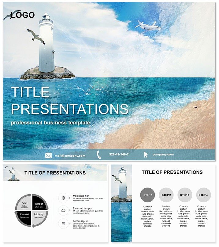 Sea and Lighthouse PowerPoint Templates