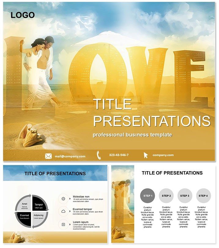 Romantic Beach-Themed PowerPoint Presentation Template