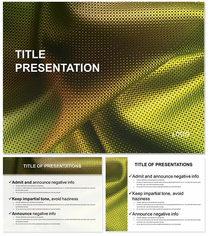Green Metallic Cloth PowerPoint Templates