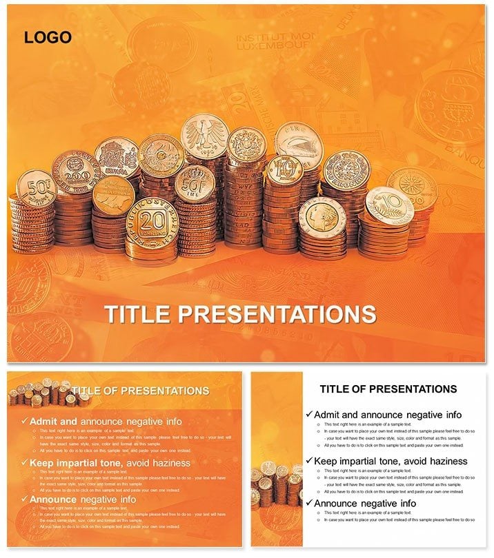Gold coins as Store of Value PowerPoint Templates
