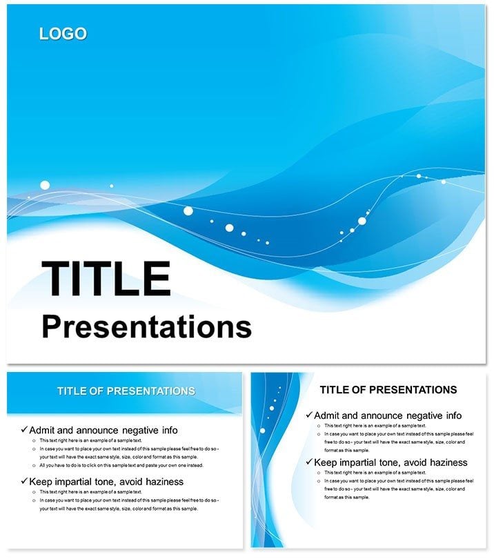 Azure PowerPoint Templates for Presentation