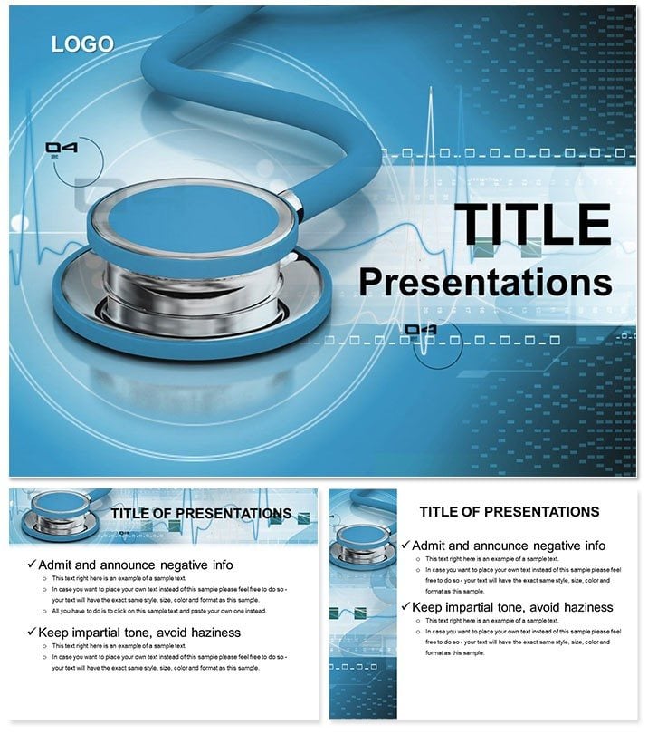Medicine Phonendoscope PowerPoint Template | Infographics, Charts, Diagrams