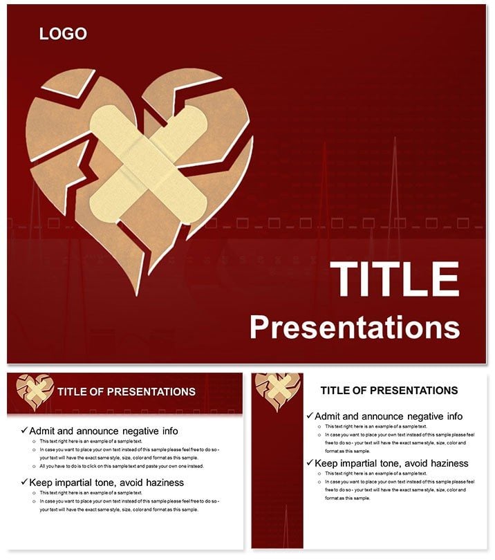 Cracked Heart PowerPoint templates