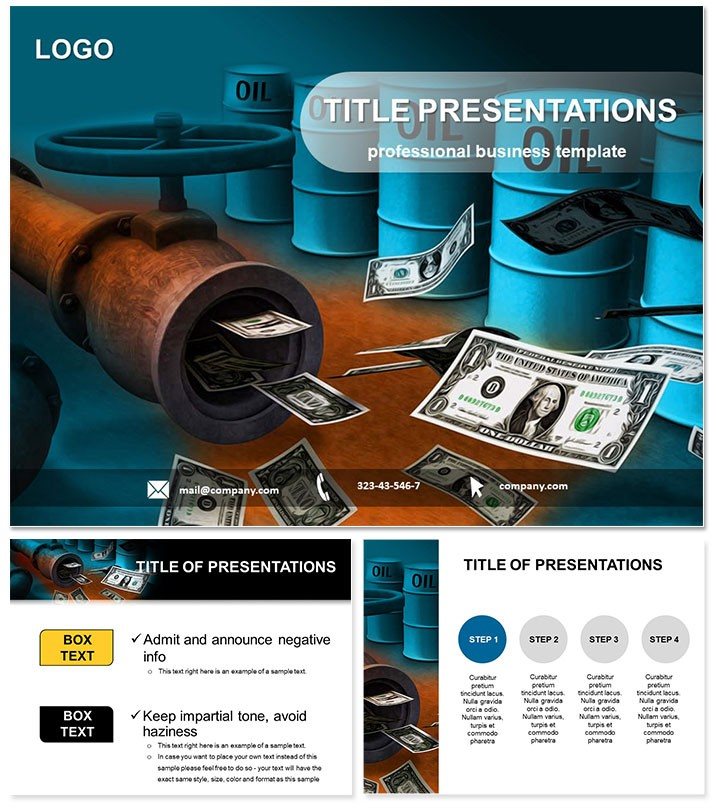 Money and oil PowerPoint templates