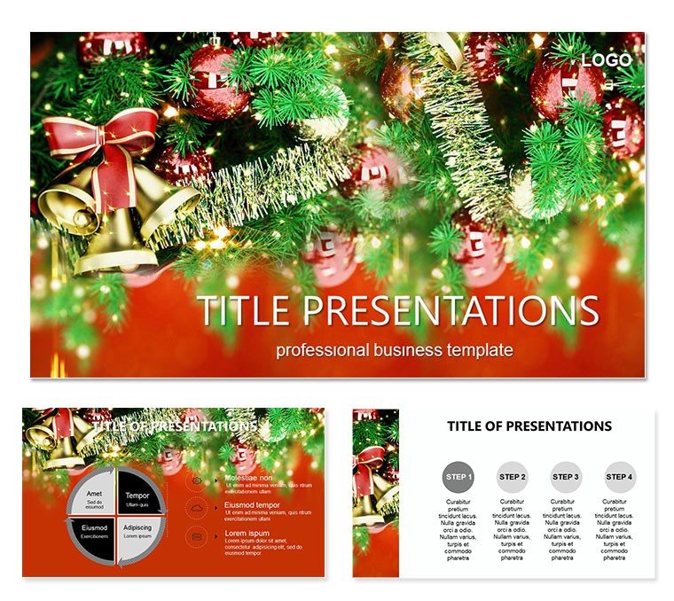 Decoration and Christmas bells PowerPoint Templates