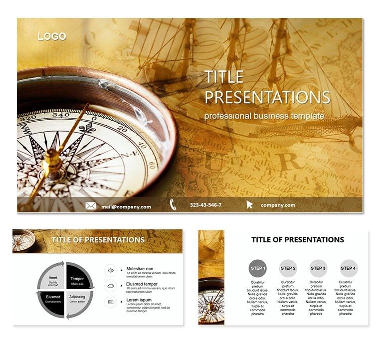Compass Travel PowerPoint templates