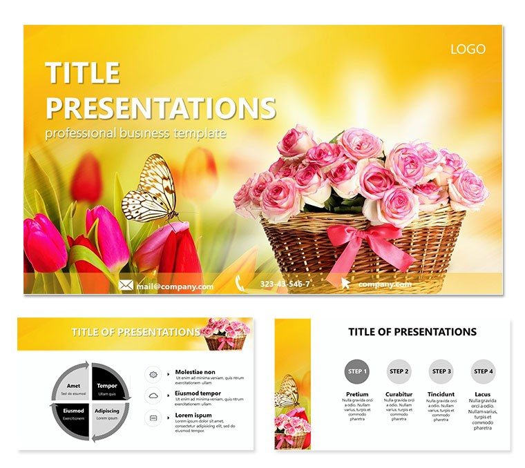 Basket of Flowers PowerPoint templates