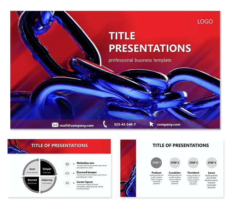 Linking Ideas: A Chain-inspired PowerPoint Template Background Presentation