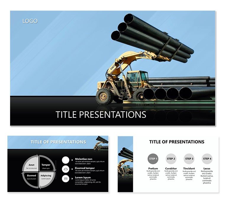 Industry Tubing PowerPoint Template, Background for Presentation