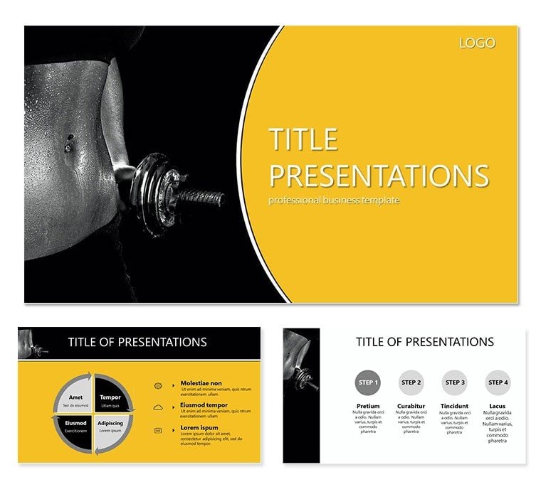 Training With Dumbbells for Women PowerPoint template