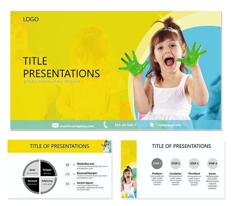 Teach Child to Draw PowerPoint template