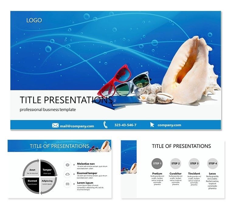 Seashell Tourism PowerPoint Template | Professional Presentation