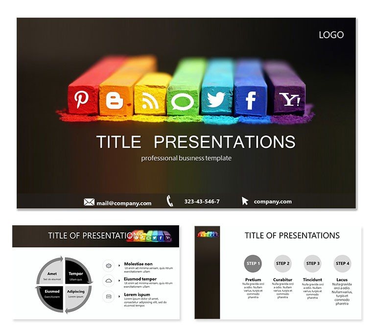 Popular Social Networks PowerPoint template