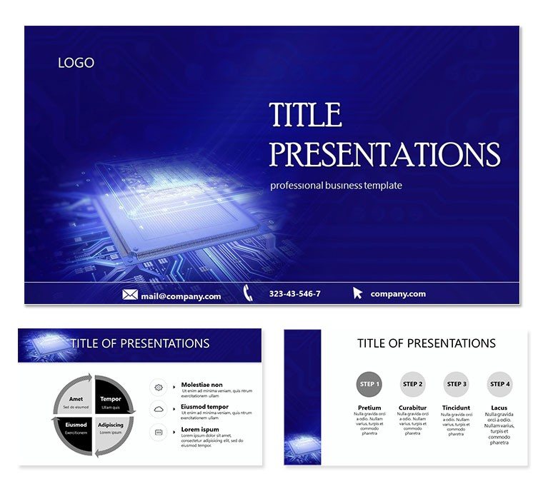 CPU chip PowerPoint template