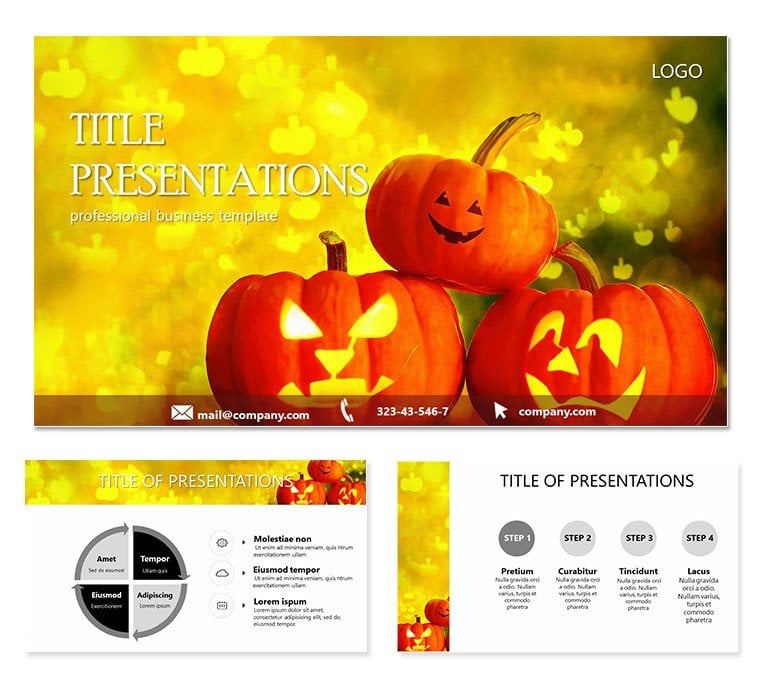 Pumpkins, Fall, Halloween PowerPoint Template