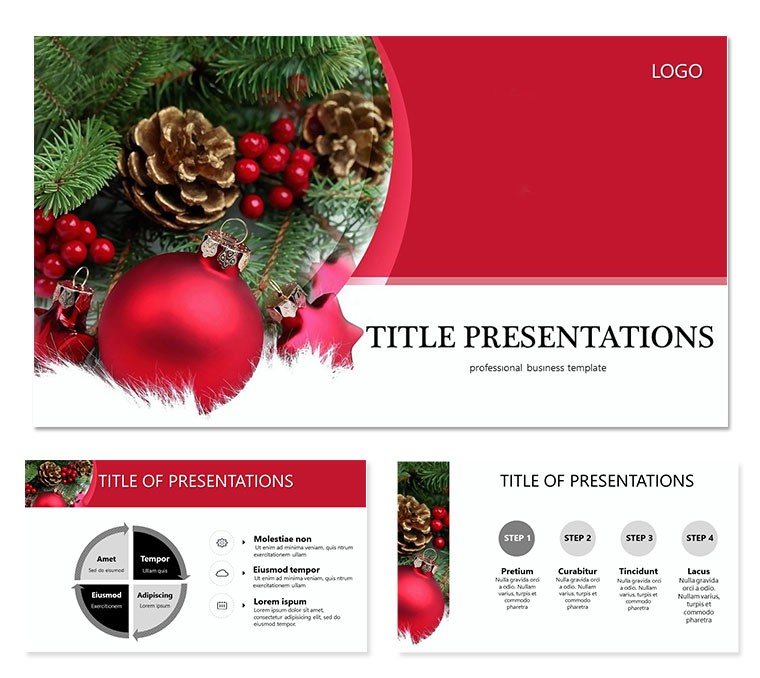 Christmas Decorations for Interior PowerPoint template