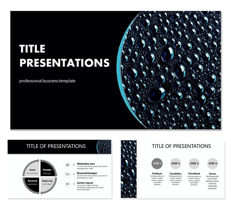 Bubbles on Black background PowerPoint templates
