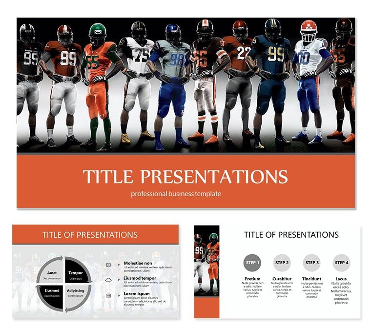 American football players PowerPoint template