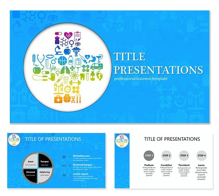 Color medical cross PowerPoint template