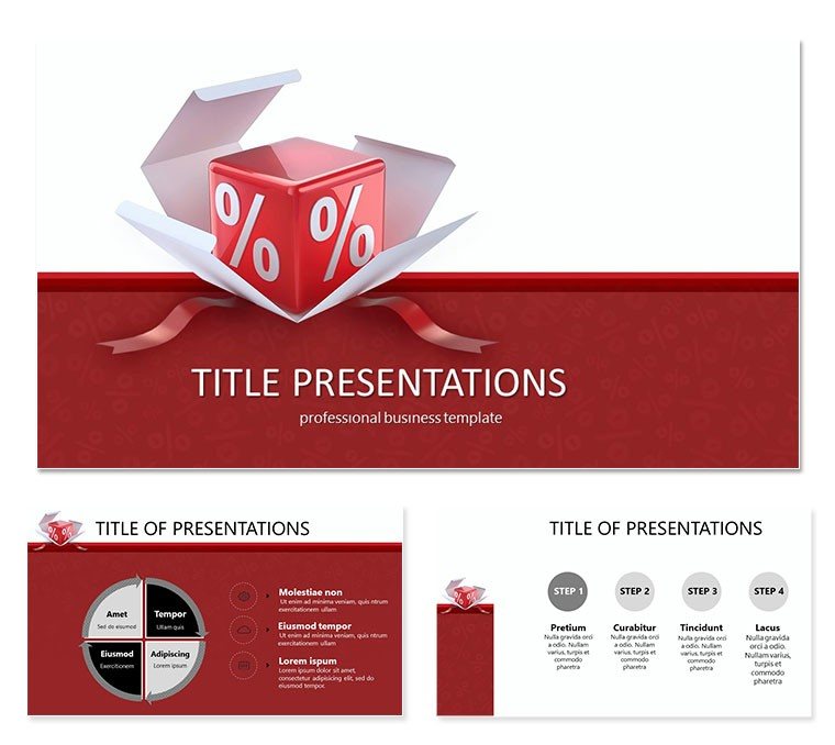 Box With Percentage Discounts PowerPoint templates