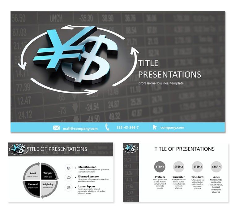 US Dollar and Japanese Yen PowerPoint template