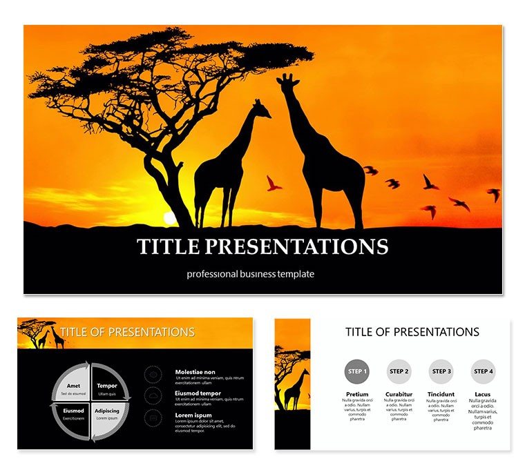 Animals of Africa - Giraffe PowerPoint templates