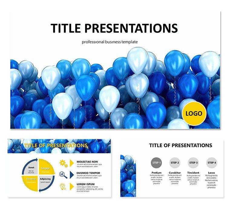 Balls for celebration PowerPoint template