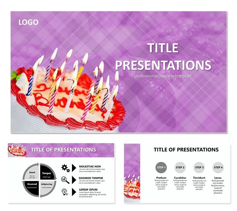 Congratulation Birthday cake PowerPoint templates