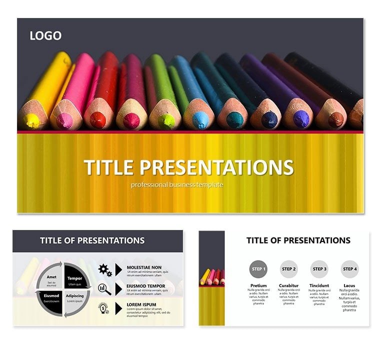 Colored Pencils PowerPoint Template | Creative Backgrounds and Themes