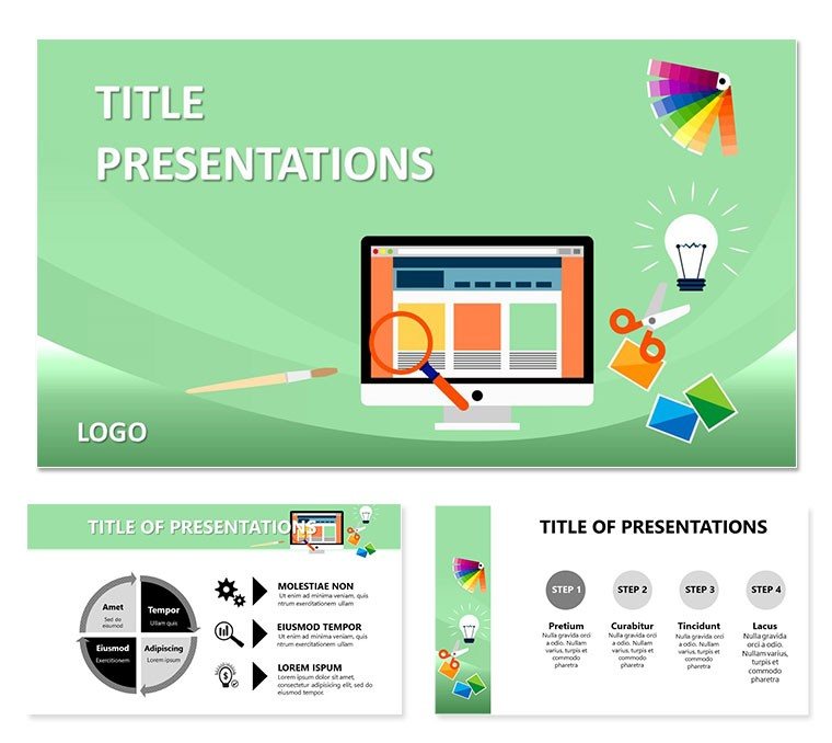 Modern Web Design PowerPoint Template, Background Presentation