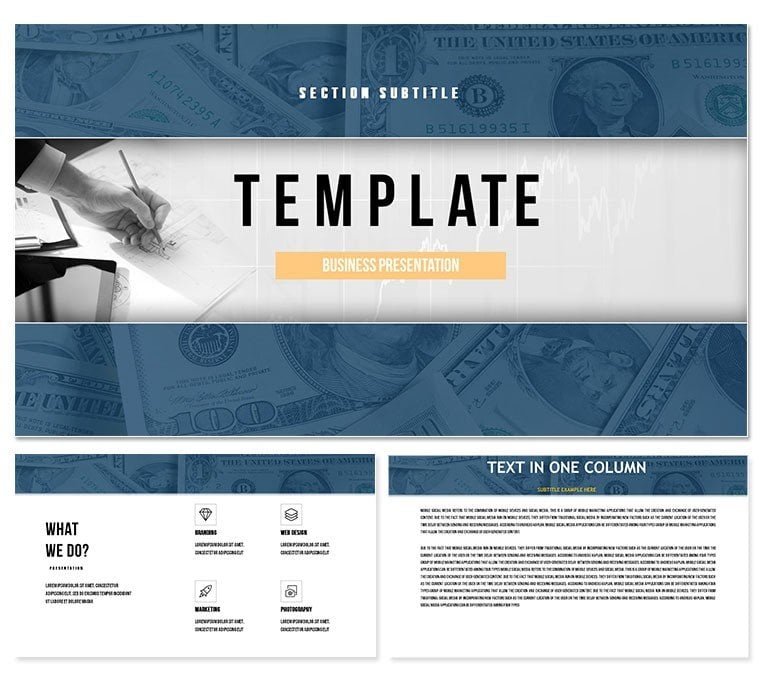 Money on Business PowerPoint Template - Professional Presentation Slides | Download