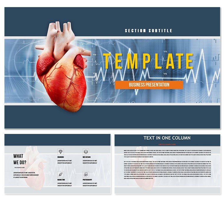 Different heart diseases PowerPoint template