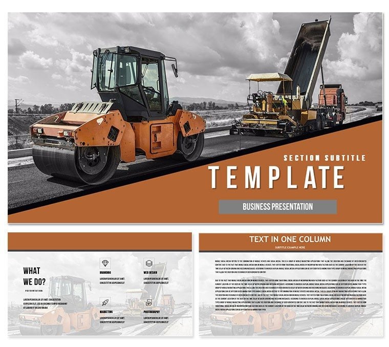 Road Repairs - Maintenance and Traffic Management PowerPoint Template