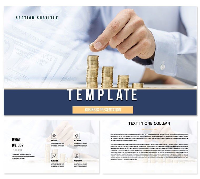 Learn collect money and save - PowerPoint Presentation Template