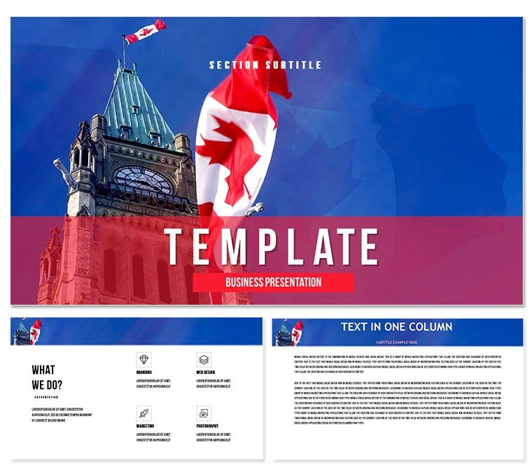 Canada: immigration, life, work, learning - PowerPoint Presentation Template