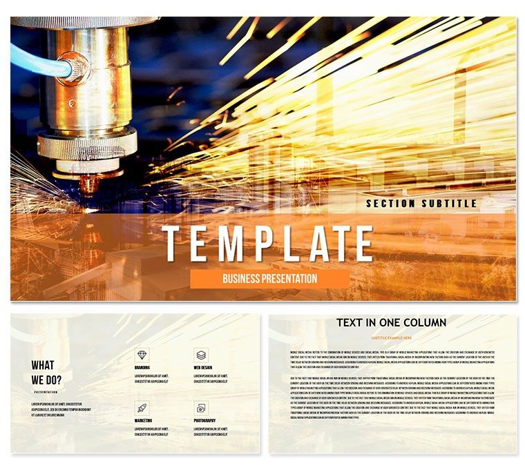 Laser cutting of metal - PowerPoint Presentation Template