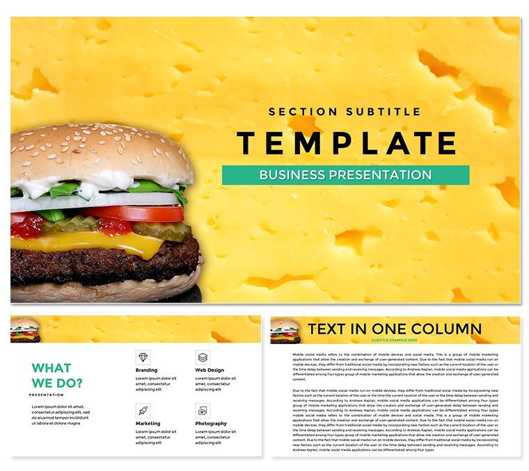 Cheeseburger Recipe PowerPoint Template | Professional Design Download