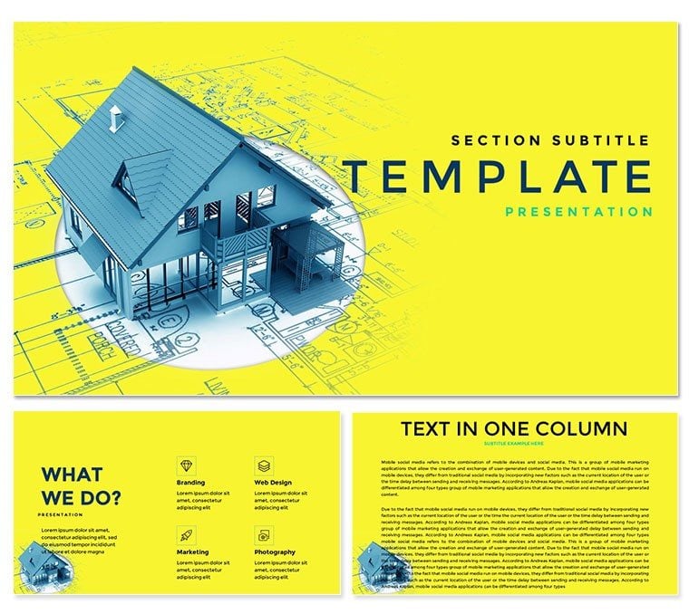 Projects of houses and cottages PowerPoint Presentation Template